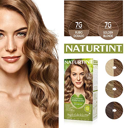 Naturtint Coloración7G Rubio Dorado. Tinte sin Amoniaco. 100% Cobertura de canas e Hidratación. Ingredientes y Aceites Vegetales. Color Natural y Duradero. Pack de 3