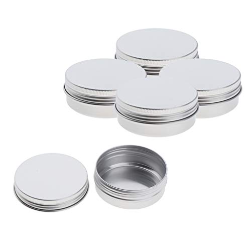 N\C 5X Latas de Aluminio Vacías con Tapas Contenedor de Bálsamos Labial Envase de Cosméticos - 60g, 7 x 2.8cm