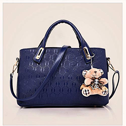 N/D FGXY 4 Bolsos De Piel Para Mujer Bandolera, Bolso De Cuero De La PU De La Manera, Bolso De Las señoras De La Moda, Señoras Personalidad Bolsa De Cosméticos 4 Unidades Set (Azul)