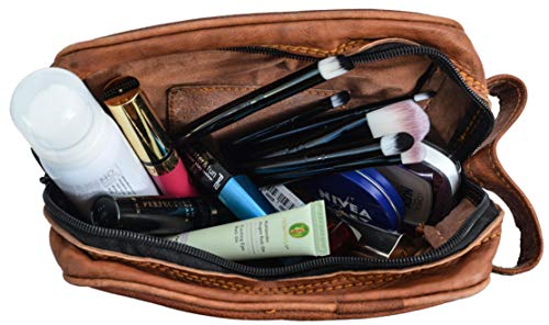 Neceser de Cuero Gusti Leder Piet Funda para Maquillaje Bolso de Belleza Cosmética Utensilios Viaje Cuero de Cabra A81