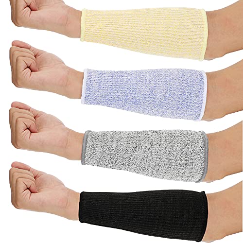 Neer 4 Pares de Fundas de Protección de Brazos Cubiertas de Mangas de Brazo Anti-Corte Mangas Transpirables Resistentes a Quemaduras Protectores de Mangas de Antebrazo para Hombre Mujer Jardín