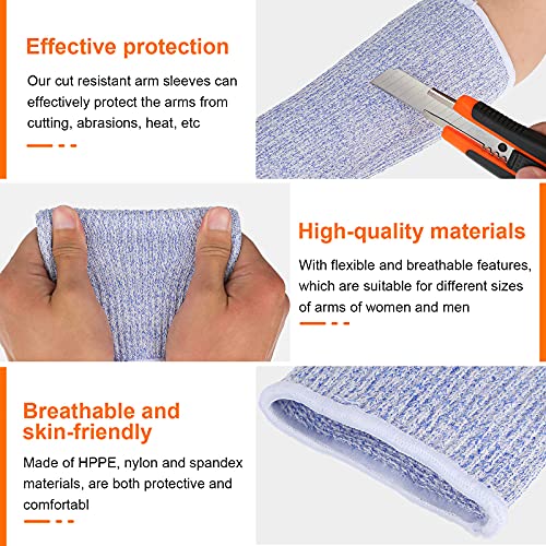 Neer 4 Pares de Fundas de Protección de Brazos Cubiertas de Mangas de Brazo Anti-Corte Mangas Transpirables Resistentes a Quemaduras Protectores de Mangas de Antebrazo para Hombre Mujer Jardín