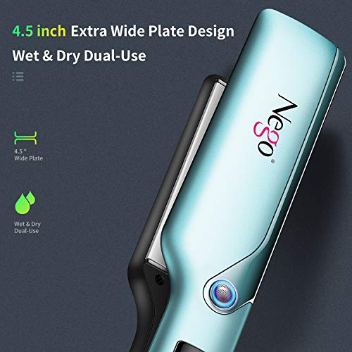 Nego Plancha de Pelo Profesional, Plancha y Rizador 2 en 1 Modelador Multifunción con Revestimiento de Cerámica Alisadora y Rizadora Adecuada Pantalla digital LEDajustable de 180 ℃ a 230 ℃