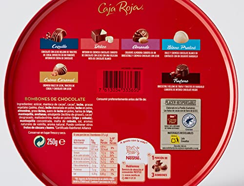 Nestlé Caja Roja Bombones Lata, 250g