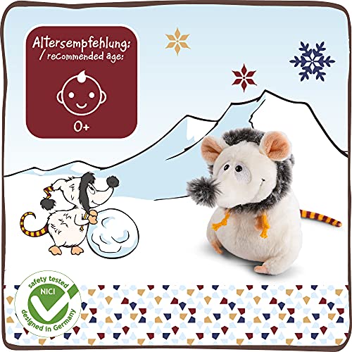 NICI 47290 Suave 13 cm – Juguetes de Peluche, niños y bebés – Animal de Relleno Esponjoso para abrazar y Jugar – Tiernos Ratones de la colección de Invierno, Beige/Gris, Color