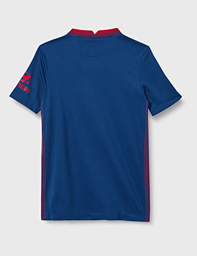 NIKE ATM Y NK BRT Stad JSY SS AW T-Shirt, Unisex niños, Coastal Blue/Sport Red Full Sponsor, L