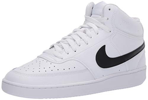 Nike Court Vision Mid, Sneaker Hombre, White/Black/White, 43 EU