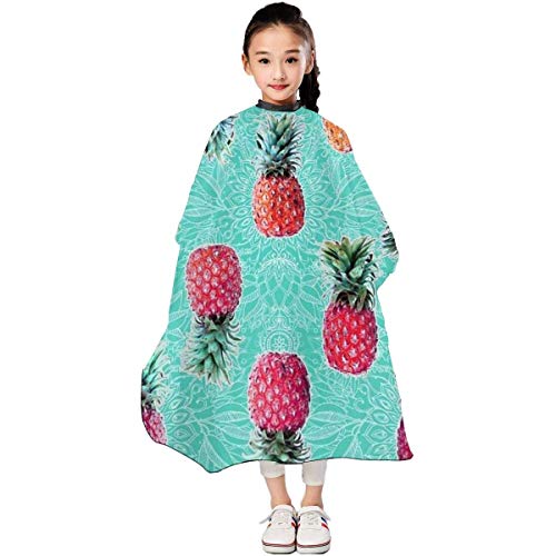 Niños Cubierta de capa de peluquero para corte de pelo,Bata de peluquería impermeable unisex Capa de barberos - Watermelons Tropical Palm