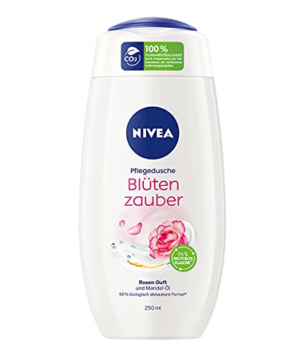 NIVEA Blütenzauber - Gel de ducha (250 ml), gel de ducha con suave espuma aterciopelada, rica en crema con aceite de almendra valioso