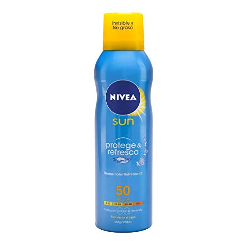 NIVEA SUN crema solar facial FP50 + Protege & Refresca Spray Bruma Solar FP50 + After Sun Loción Hidratante