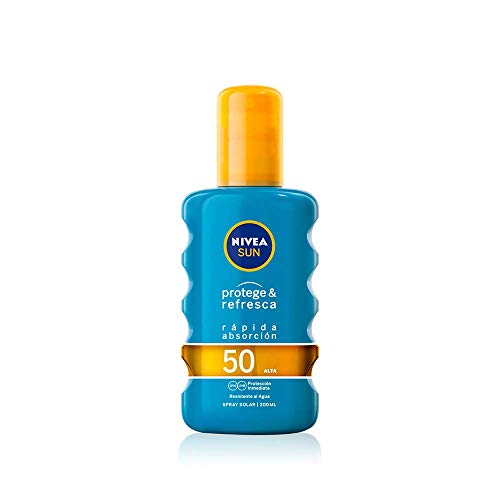 NIVEA SUN crema solar facial FP50 + Protege & Refresca Spray Solar FP50