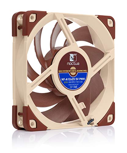 Noctua NF-A12x25 5V PWM, Ventilador Silencioso Cable Adaptador USB, 4 Pines, Versión de 5V (120 mm, Marrón)