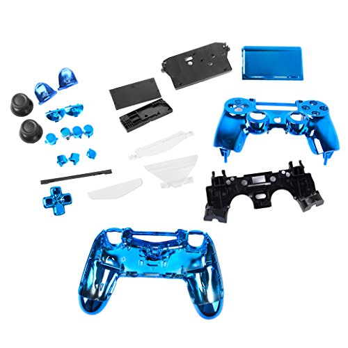 non-brand Funda Carcasa Completa de Botones Piezas de Respuesto para Mando Sony PS4 - Azul