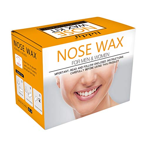 Nose Wax Kit,Nose Hair Removal Wax Kit Eliminación de vello en la nariz Kit de cera Aplicadores de cera Palitos Frijoles Pegatinas bigote Taza medidora Copas de papel