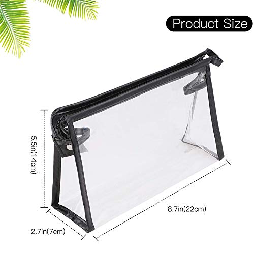 N/U 7 paquetes de bolsa de cosméticos transparente impermeable con cremallera, bolsa de maquillaje portátil de PVC transparente para vacaciones, viajes, baño, moda práctica transparente bolsa de aseo