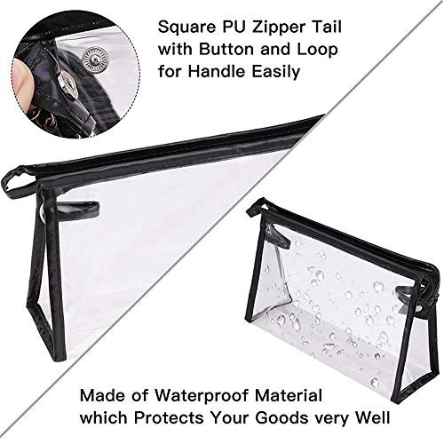 N/U 7 paquetes de bolsa de cosméticos transparente impermeable con cremallera, bolsa de maquillaje portátil de PVC transparente para vacaciones, viajes, baño, moda práctica transparente bolsa de aseo