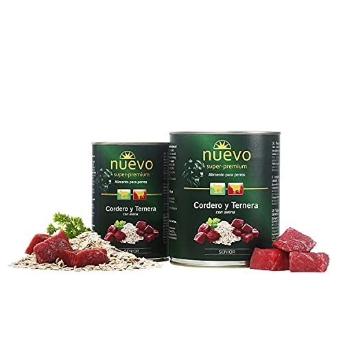 NUEVO Lata Perro SENIOR: Cordero y Ternera con Avena, 400 g, Perro