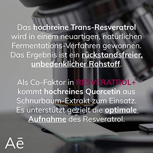 NUEVO: Resveratrol Plus dosis alta | 500 mg Premium Trans-Resveratrol de Suiza por cápsula | Fórmula optimizada con quercetina | Calidad probada en laboratorio de DE | 60 cápsulas