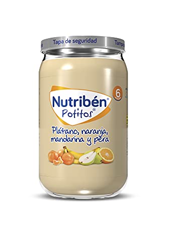 Nutribén Potitos De Plátano, Naranja, Mandarina Y Pera Desde Los 6 Meses Pack de 6 x 235 gr.