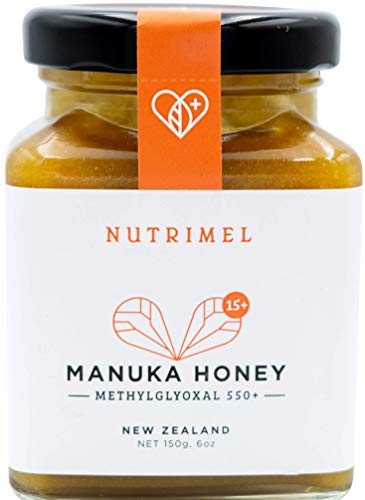 NUTRIMEL Miel de Manuka 15+ (MGO 550+) probado y certificado | 100% pura Nueva Zelanda | (15+, 150g)