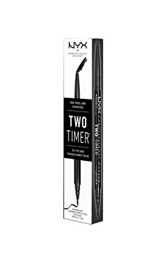 NYX Professional Makeup Eyeliner Con Doble Punta Two Timer Dual Ended Eyeliner color Negro