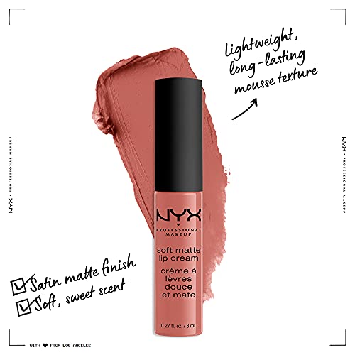 NYX Professional Makeup Pintalabios Soft Matte Lip Cream, Acabado cremoso mate, Color ultrapigmentado, Larga duración, Tono: San Diego