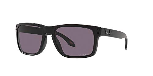 Oakley Men's OO9102 Holbrook Square Sunglasses, Matte Black/Prizm Grey, 57mm