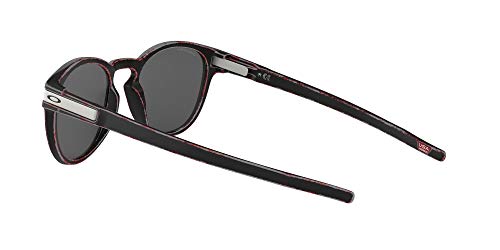 Oakley Men's OO9349 Latch Asian Fit Round Sunglasses Non Polarized, Raceworn Red/Prizm Black, 53 mm