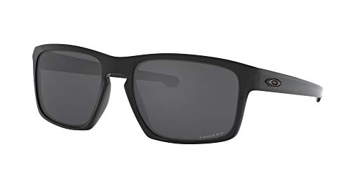 Oakley Men's Sliver (a) Polarized Iridium Rectangular Sunglasses, Polished Black, 57.01 mm