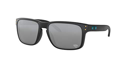 Oakley NFL Holbrook - Gafas de sol cuadradas para hombre - OO9102, 55mm, Matte Black/Prizm Black