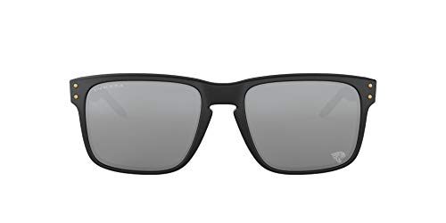 Oakley NFL Holbrook - Gafas de sol cuadradas para hombre - OO9102, 55mm, Matte Black/Prizm Black