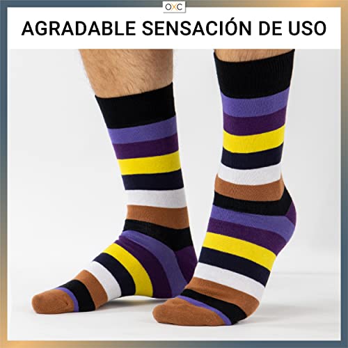 Occulto CALCETINES HOMBRE divertidos estampados (6 PARES), CALCETINES HOMBRE colores hecho de ALGODÓN Mix1 43-46