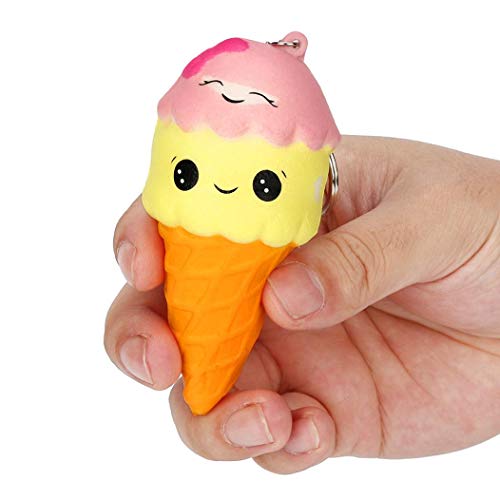 OHQ Colgante Juguetes Blandos Kawaii Squishy Perfumado Juguetes Antiestres Ice Cream Slow Creciente Scented Aliviar El Juguete De EstréS Regalos Gran PromocióN (Amarillo)