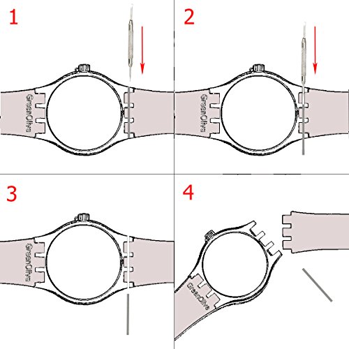 OliBoPo - Hebilla de acero inoxidable chapada en plata, resistente al agua, correa de reloj de goma de silicona