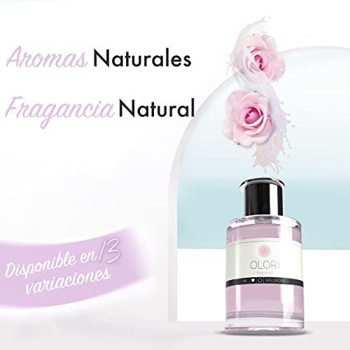 Olori Ambientador de hogar Mikado - Difusor de Varillas  - Rosa, 100ml - Natural, de Larga duración 2-3 Meses, con aceites Esenciales