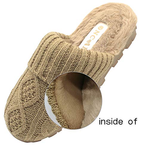 ONCAI Zapatillas de Invierno para Mujer-Pantuflas Mullidas para Mujer con Wspuma Viscoelástica-Pantuflass de Casa de Vellón para Mujer-Zapatos de Jardin Antideslizantes Fuzy para Mujer