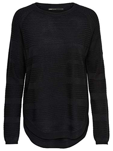 ONLY Onlcaviar L/s Pullover Knt Noos, Suéter para Mujer, Negro (Black Black), 38 (Talla del fabricante: Medium)