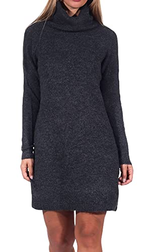 Only Onljana L/s Cowlneck Dress Wool Knt Vestido, Gris (Dark Grey Melange Dark Grey Melange), 40 (Talla del Fabricante: Medium) para Mujer