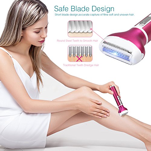 OOCOME Mujeres 4 En 1 Recargable Depiladora Eléctrica Máquina de Afeitar Lady'S Trimmer Eléctrico Removedor A Prueba de agua Razor Para Bikini Área Nariz Axila Pierna Del Brazo