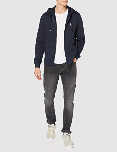 Original Penguin Zip Through Sudadera con Capucha, Azul (Zafiro Oscuro), L para Hombre