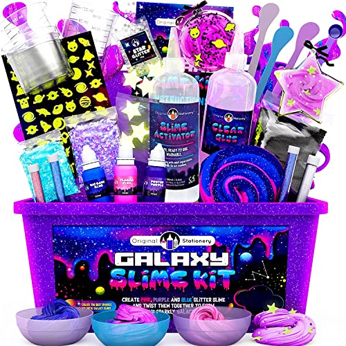 Original Stationery Galaxy Slime para Niños Kit Galaxy Slime Estrellas Que Brillan en la Oscuridad Slime para Hacer Slime Brillante y Galáctico!