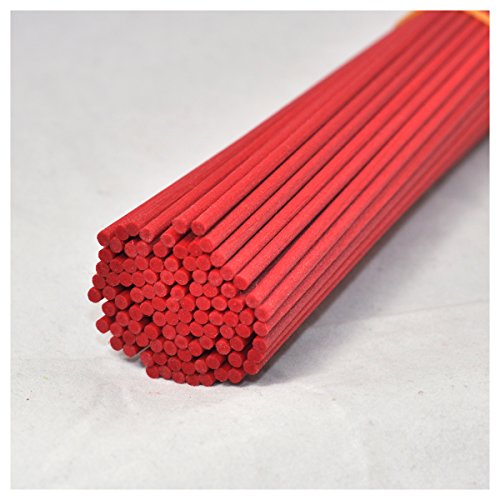 Ougual 100 varillas de repuesto para difusor de fibra para fragancia aromática (30 cm x 3 mm, rojo)