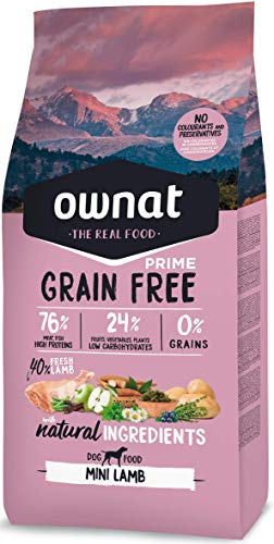 Ownat Pienso para Perros de Cordero Sin Granos (3 kg). Ownat para Perros con Ingredientes Naturales sin Preservantes ni Colorantes, Comida Alta en Proteínas.