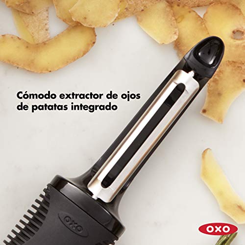 OXO Good Grips - Pelador de patatas giratorio de acero inoxidable