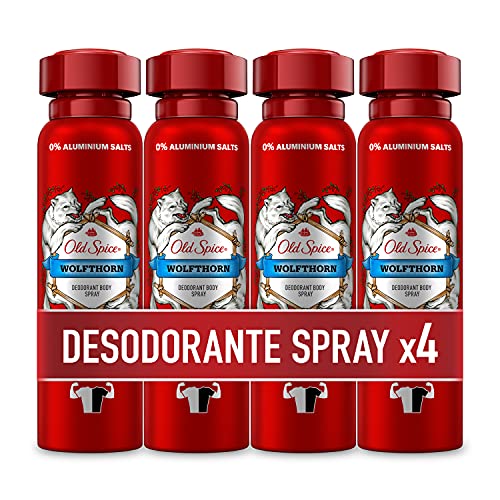 PACK X4 Old Spice Wolfthorn Spray Corporal Desodorante Para Hombres 150 ml