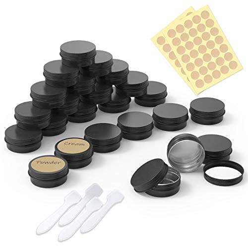 PAMIYO 24 botes vacíos de aluminio de 15 ml para bálsamo de labios, loción, crema, máscaras, velas pequeñas, cosméticos.