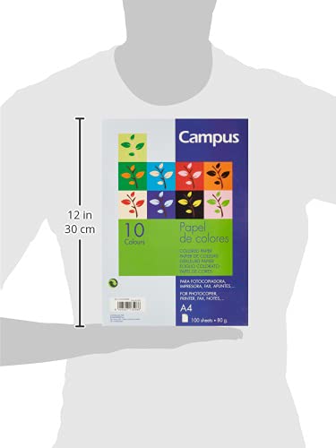 PAPEL COLOR CAMPUS DIN A4 PAQUETE DE 10 COLORES SURTIDOS 100 HOJAS 80 GRAMOS