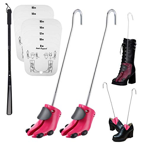 Par de ensanchadores de zapatos Expansor de zapatos de 4 vías Ampliador de árbol de zapatos para pies anchos (For Women Size EU 33-40 and Men's Size 35-39, Shoe Stretcher+Shoe horn+Boot Shapers)