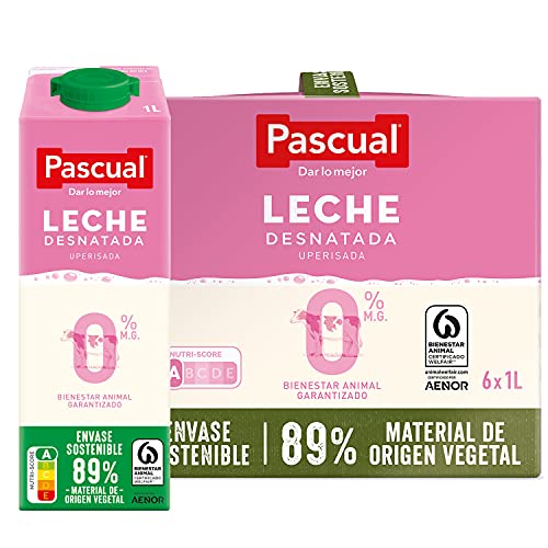 Pascual – Leche Desnatada Bienestar Animal – 6 x 1L