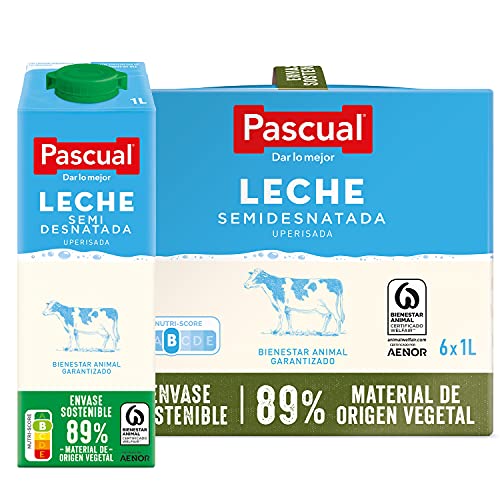 Pascual – Leche Semidesnatada Bienestar Animal – 6 x 1L